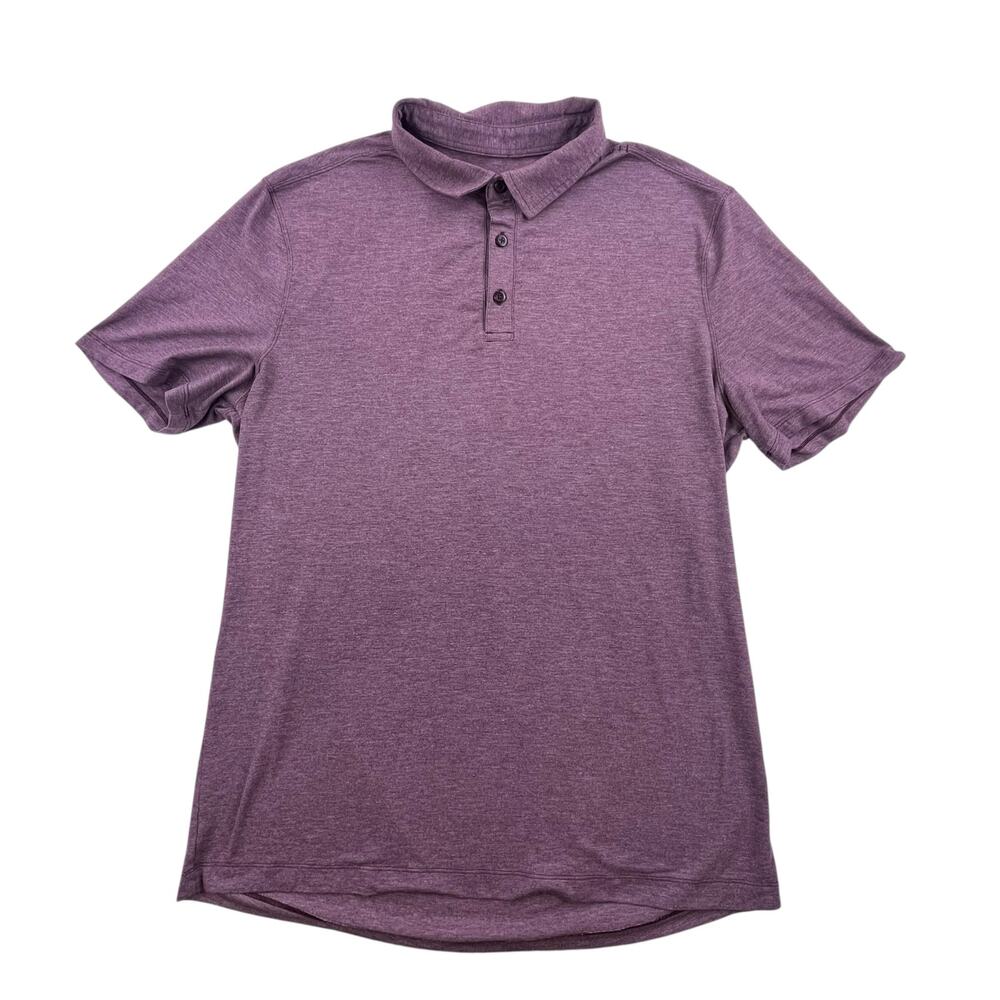 Lululemon men’s burgundy red soft polo button up collared shirt, no size marked